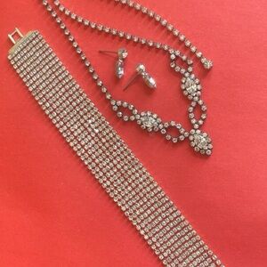 Rhinestone lot silver tone